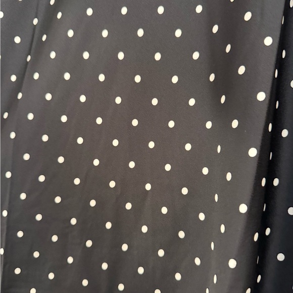 J. Crew Satin Black and White Polka Dot A-Line Skirt - Picture 2 of 4